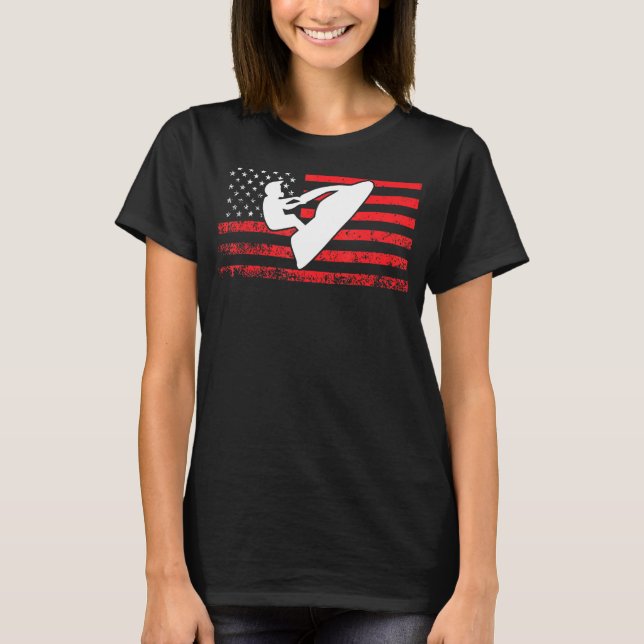 Camiseta Jet Ski American Flag Jet Skiing (Anverso)