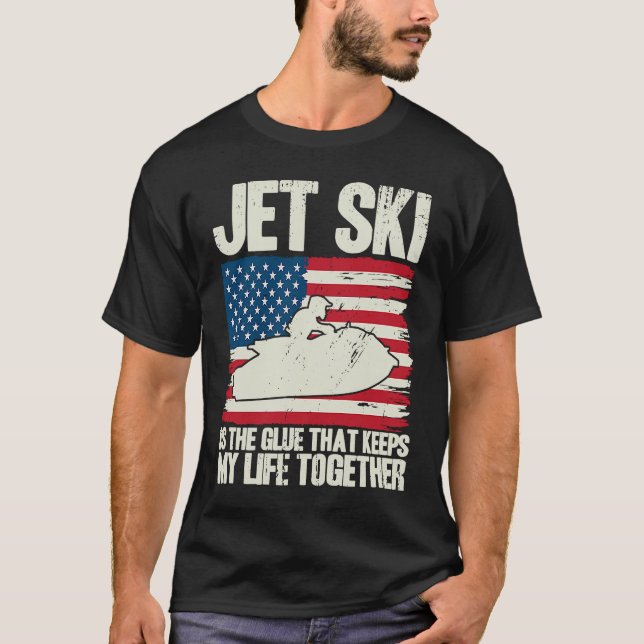 Camiseta Jet Ski Keeps My Life Together American Flag (Anverso)