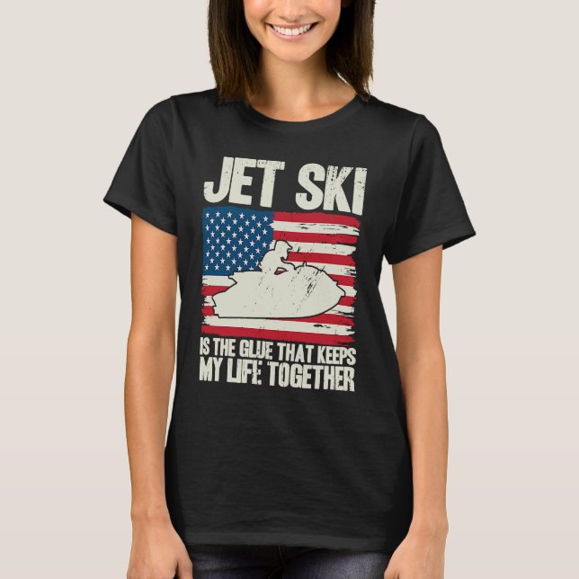 Camiseta Jet Ski Keeps My Life Together American Flag (Anverso)