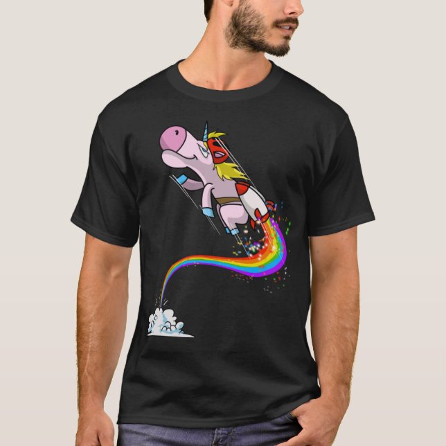 Camiseta Jetpack de Guay Unicorn Rainbow Funny Horn (Anverso)