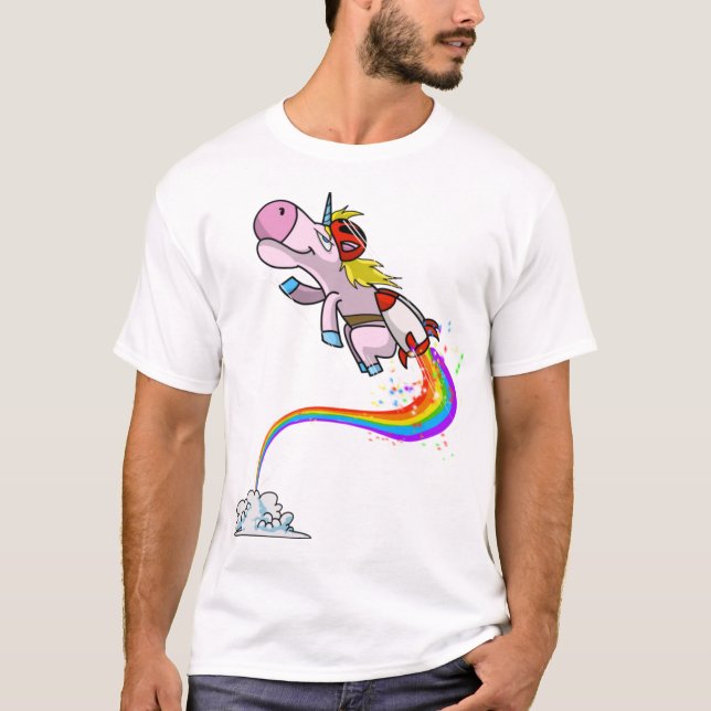 Camiseta Jetpack de Guay Unicorn Rainbow Funny Horn (Anverso)