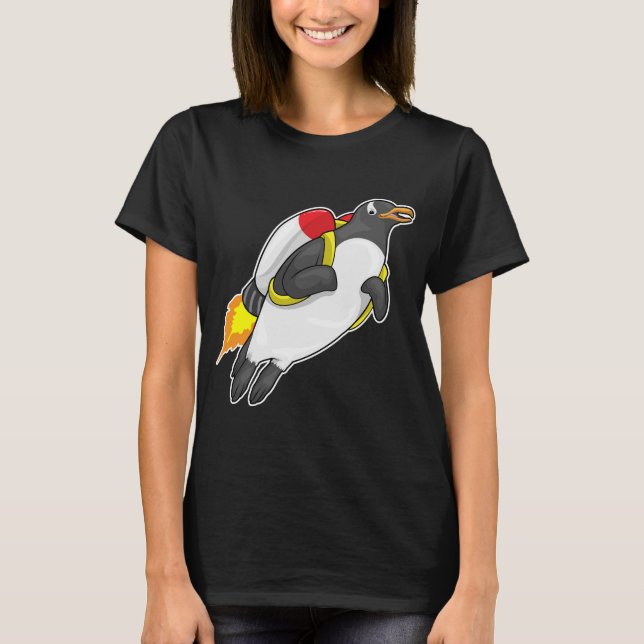 Camiseta Jetpack de vuelo de pingüino (Anverso)