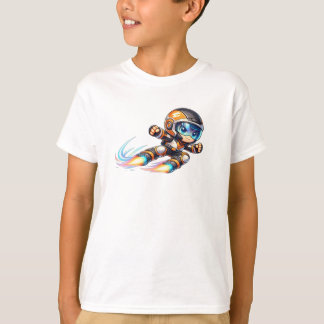 Camiseta Jetpack Racer Cartoon – Cute Futuristic Sci-Fi