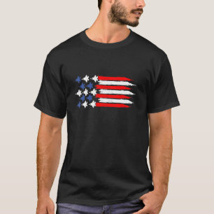 Camiseta Jets de combate con la bandera estadounidense de E