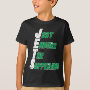 Camiseta Jets divertidos solo soportan el fútbol sufrido