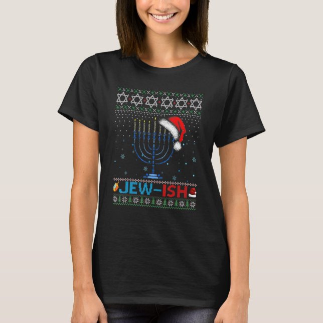 Camiseta Jew ish Jewish Pun Menorah Santa Hanukkah Christma (Anverso)