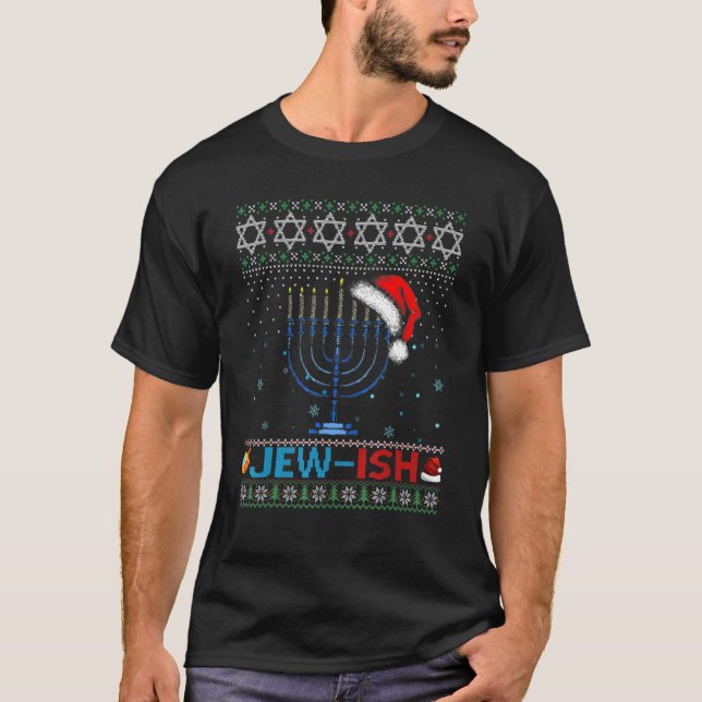 Camiseta Jew ish Jewish Pun Menorah Santa Hanukkah Christma (Anverso)