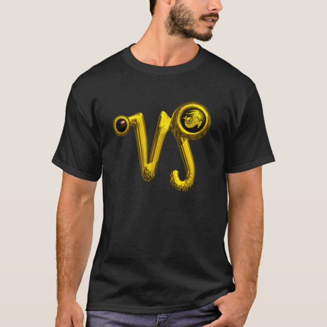 CAMISETA JEWEL DE RÓTULO CAPRICORN GOLD ZODIAC (Anverso)