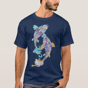 Camiseta Jeweld Koi Fish Koi Lover Turquoise Purple Pink