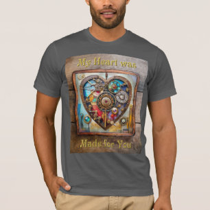 Camiseta Jewels And Stained Glass Heart Serie Steampunk