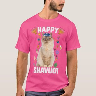 Camiseta Jewish Cat kippah Happy Shavuot Matzah Shavuot Hol