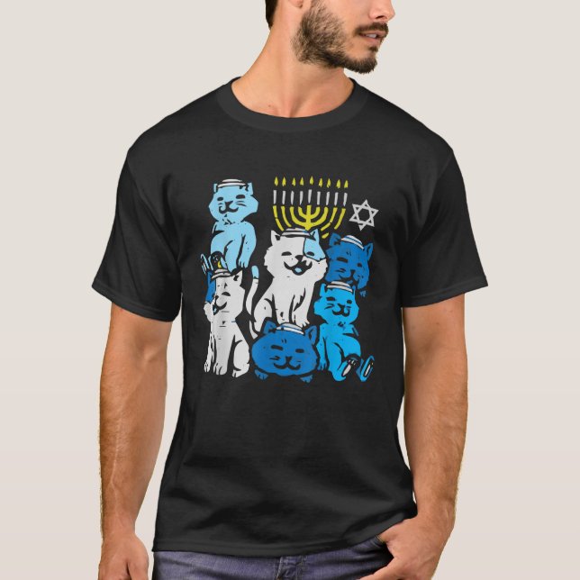 Camiseta Jewish Cats Ramen Kitten Anime Hanukkah Pajamas Ch (Anverso)