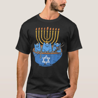 Camiseta Jewish Cats Ramen Kitten Anime Hanukkah 	 - Unisex