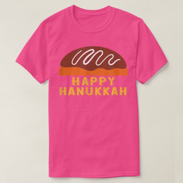 Camiseta Jewish Holiday Chanukah Sufganiyah Saying Happy Ha (Diseño del anverso)