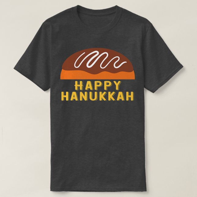 Camiseta Jewish Holiday Chanukah Sufganiyah Saying Happy Ha (Diseño del anverso)
