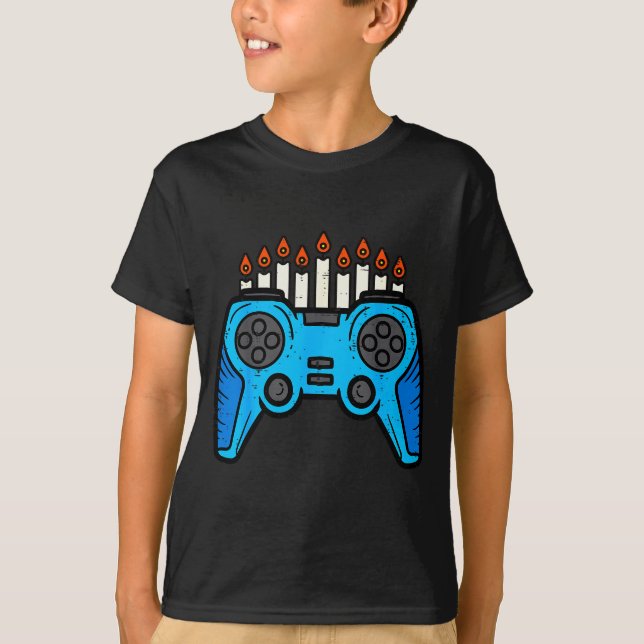 Camiseta Jewish Video Game Gamer Hanukkah Chanukah Men Boy  (Anverso)