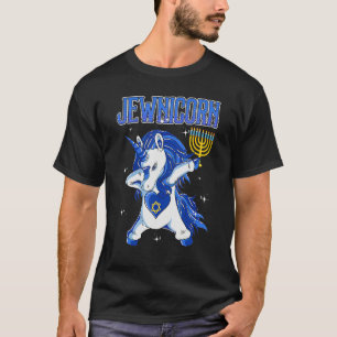 Camiseta Jewnicorn Dabbing Unicorn Hanukkah Chanukah Chica 