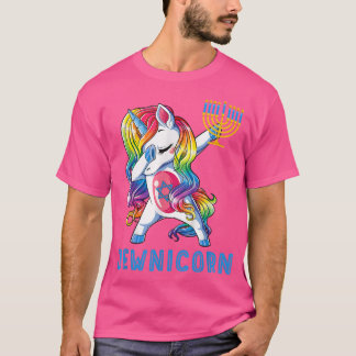 Camiseta Jewnicorn Funny Hanukkah Unicorn Chicas judías muj