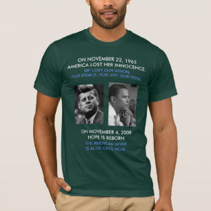 Camiseta JFK delantero/trasero OBAMA, cita americana del