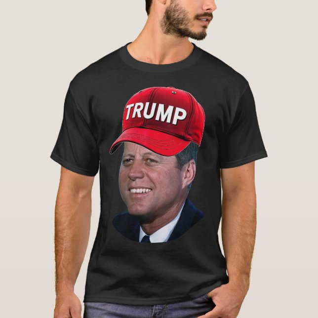 Camiseta Jfk Usando El Gorra De Trump Funny John F Kennedy  (Anverso)