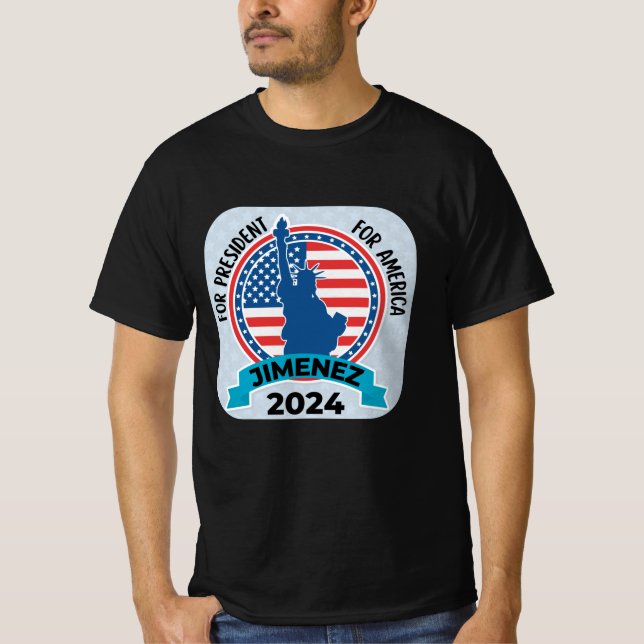 Camiseta Jiménez por el presidente 2024 con bandera y estat (Anverso)