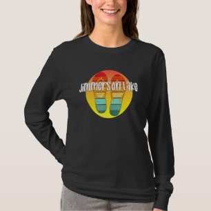Camiseta Jimmerson Lake Indiana Retro Flipflop Sunset Graph