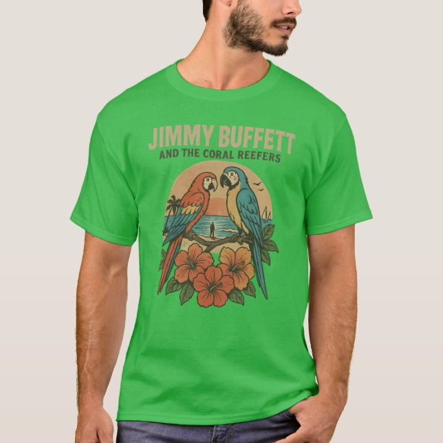 CAMISETA JIMMY BUFFETT Y LOS REFERENTES DEL CORAL (Anverso)