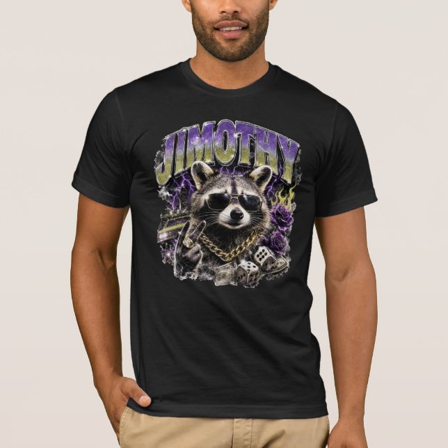 Camiseta Jimothy Cool Mapache Ropa Urbana (Anverso)
