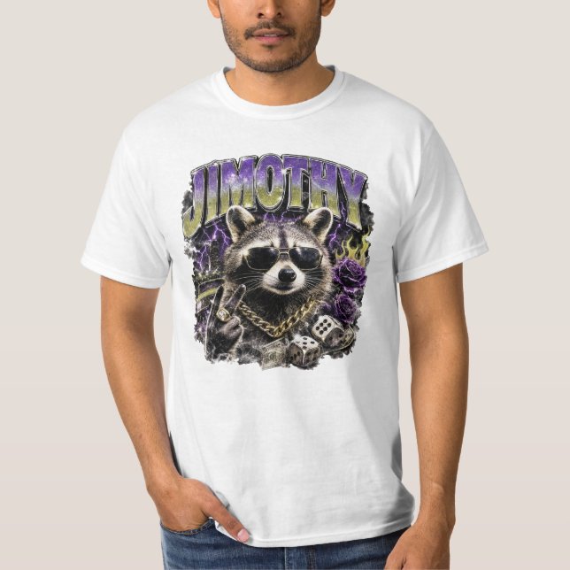Camiseta Jimothy Cool Mapache Ropa Urbana (Anverso)