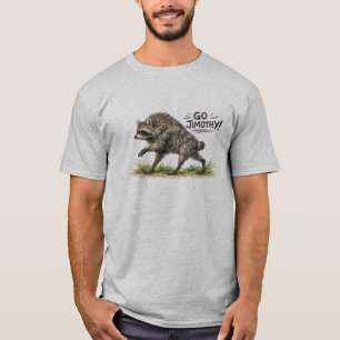 Camiseta Jimothy el Mapache en Hierba