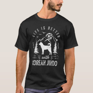 Camiseta Jindo Coreano Vida Mejor Mamá Papá Perro