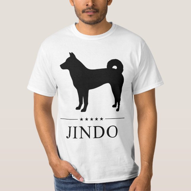 Camiseta Jindo Dog Black Silhouette  (Anverso)