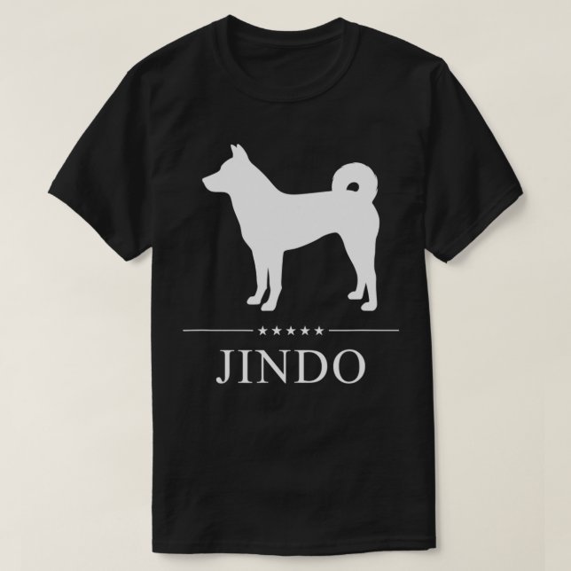 Camiseta Jindo Dog White Silhouette (Diseño del anverso)