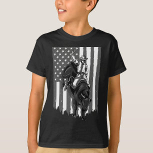 Camiseta Jinete Americano de Bandera Americana en Rodeo Pat