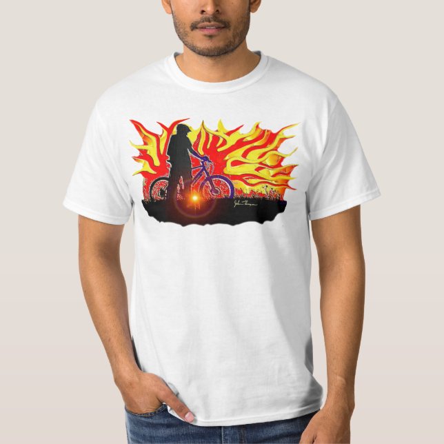 Camiseta Jinete ardiente de la bici (Anverso)