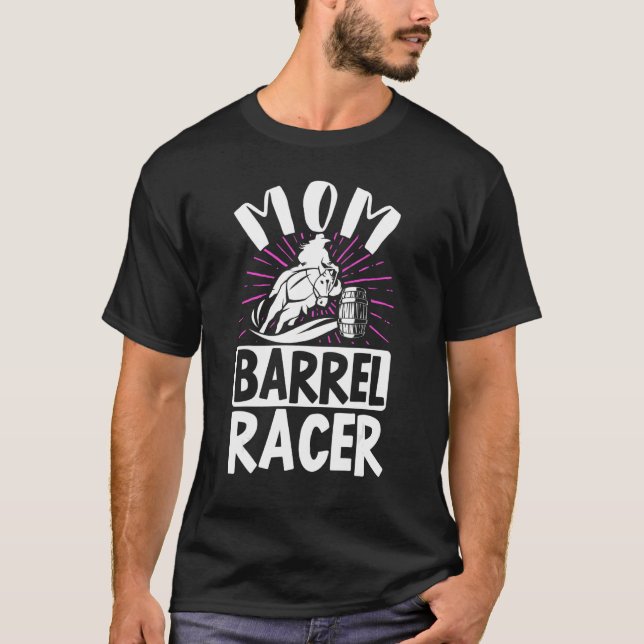 Camiseta Jinete de barril de mamá a caballo (Anverso)