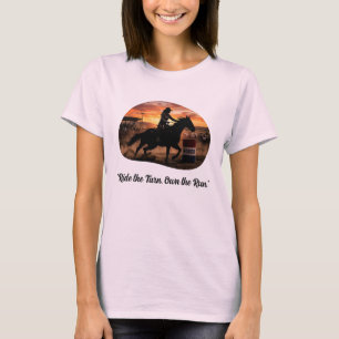 Camiseta Jinete de Barriles de Rodeo Femenino