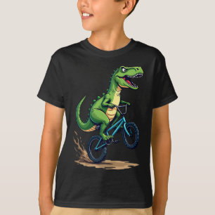 Camiseta Jinete De Bicicleta Bmx De Dinosaurio Montando Bic
