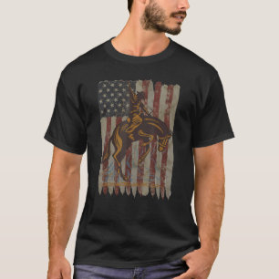 Camiseta Jinete de Bronco Rodeo Patriótico Bandera American