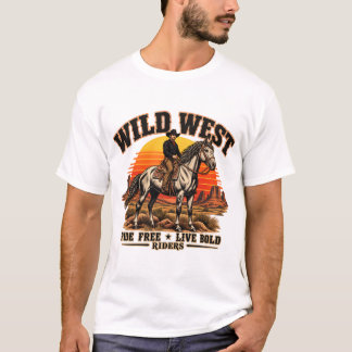 Camiseta Jinete de caballo del oeste salvaje vintage