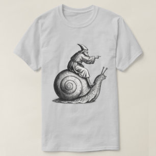Camiseta Jinete de caracol medieval retro, renacimiento vin