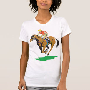 Camiseta Jinete de carreras de caballos galopando