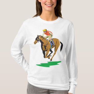 Camiseta Jinete de carreras de caballos galopando