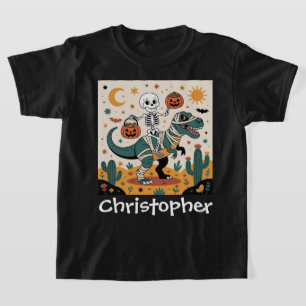 Camiseta Jinete de Dino Espeluznante – Esqueleto en T-Rex M