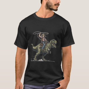 Camiseta Jinete de dinosaurio vaquera divertido T-Rex retro