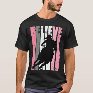 Camiseta Jinete de equitación de barril de vaquera rosa mon