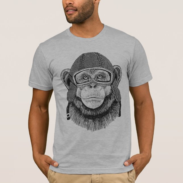 Camiseta Jinete de la motocicleta del chimpancé (Anverso)