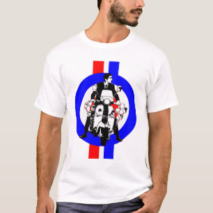 Camiseta Jinete de la vespa de los años 60 en blanco y