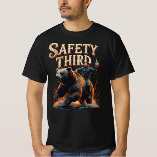 Camiseta Jinete de Oso Divertido Seguridad Tercero
