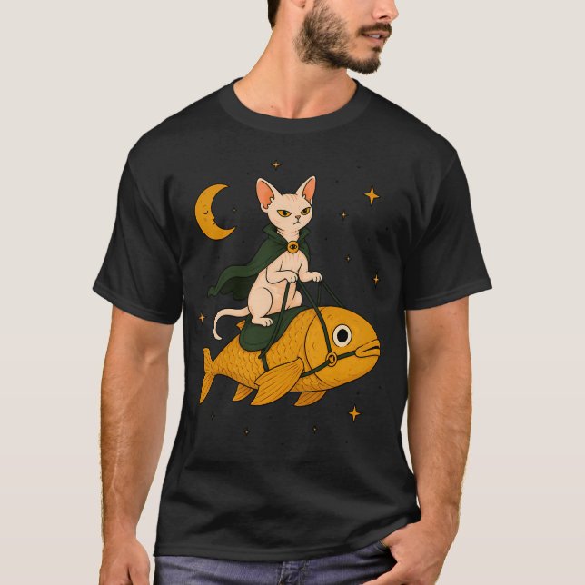 Camiseta Jinete de pez gato Sphynx (Anverso)